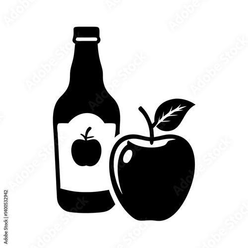 apple cider icon, apple cider silhouette vector illustration-simple silhouette illustration of apple cider, perfect for apple cider logos and icons