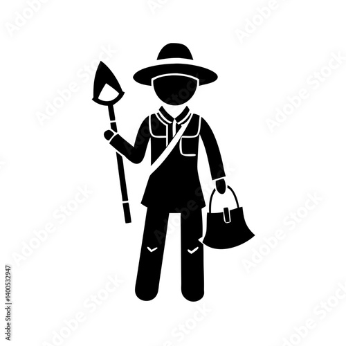 archaeologist icon icon, archaeologist icon silhouette vector illustration-simple silhouette illustration of archaeologist icon, perfect for archaeologist icon logos and icons