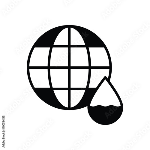 Water Crisis vector icon stock illustration
