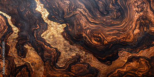  Gold-veined walnut burl wood texture