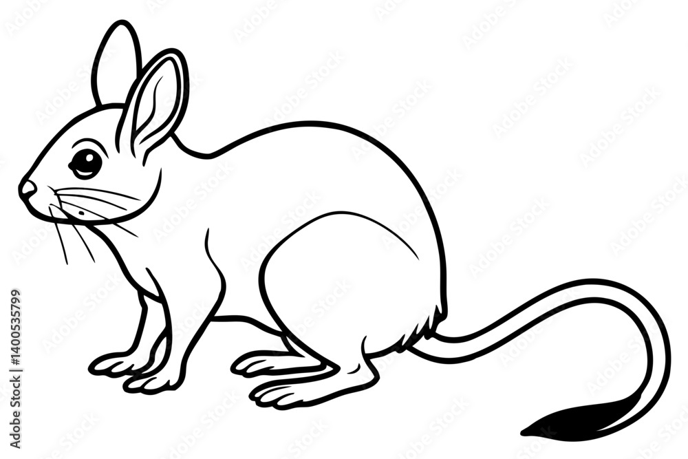 Fototapeta premium Minimal Jerboa Line Art