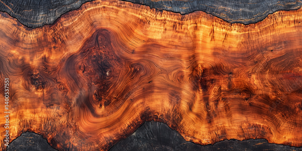 Naklejka premium redwood slab texture top view