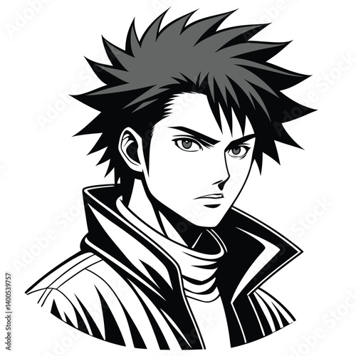 Striking Rebel Character Silhouette Graphic Art
