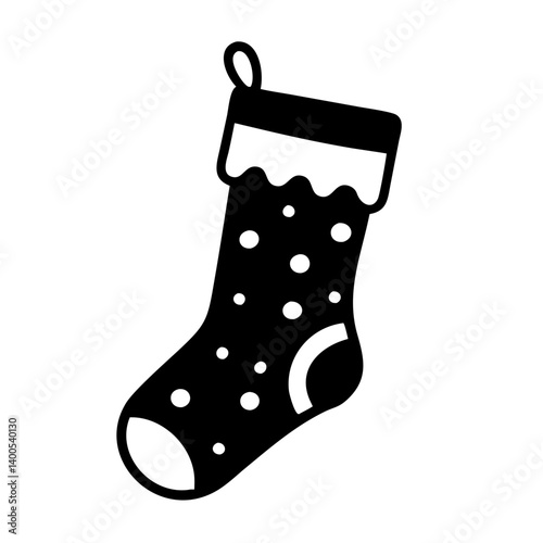 christmas stocking icon, christmas stocking silhouette vector illustration-simple silhouette illustration of christmas stocking, perfect for christmas stocking logos and icons