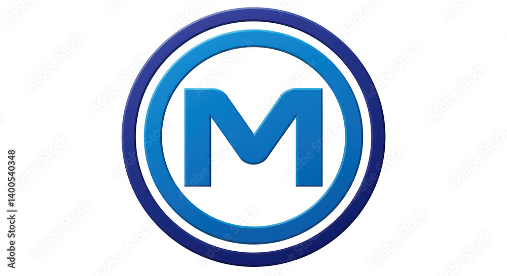 Isolated Blue Metro Sign Isolated Blue Metro Sign