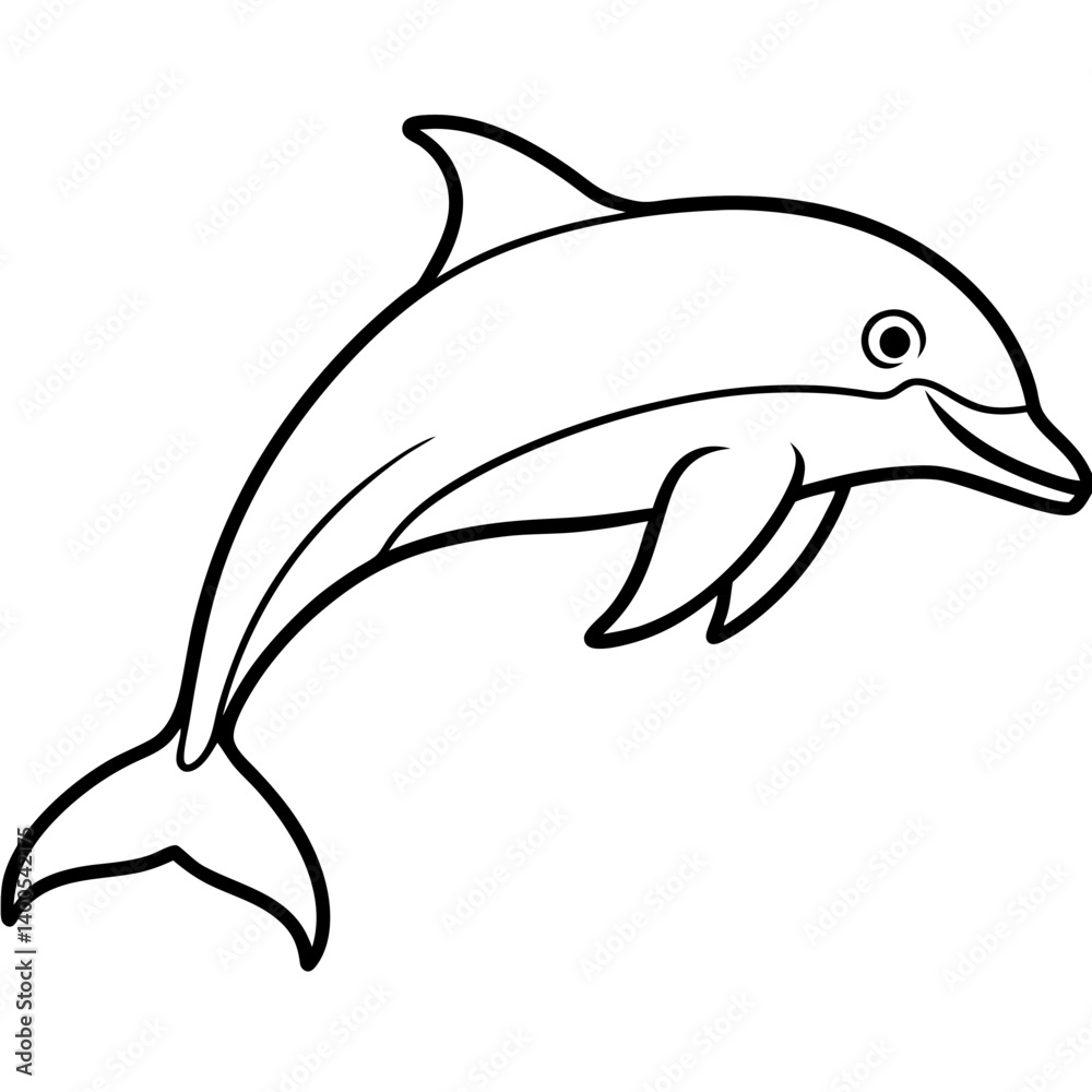 Obraz premium Modern Dolphin Line Drawing