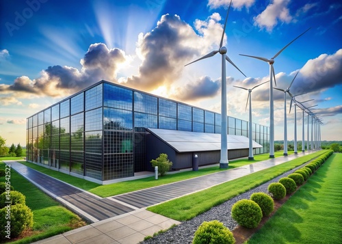 Eco-Friendly Data Center: Green Energy, Sustainable Cooling, Renewable Power