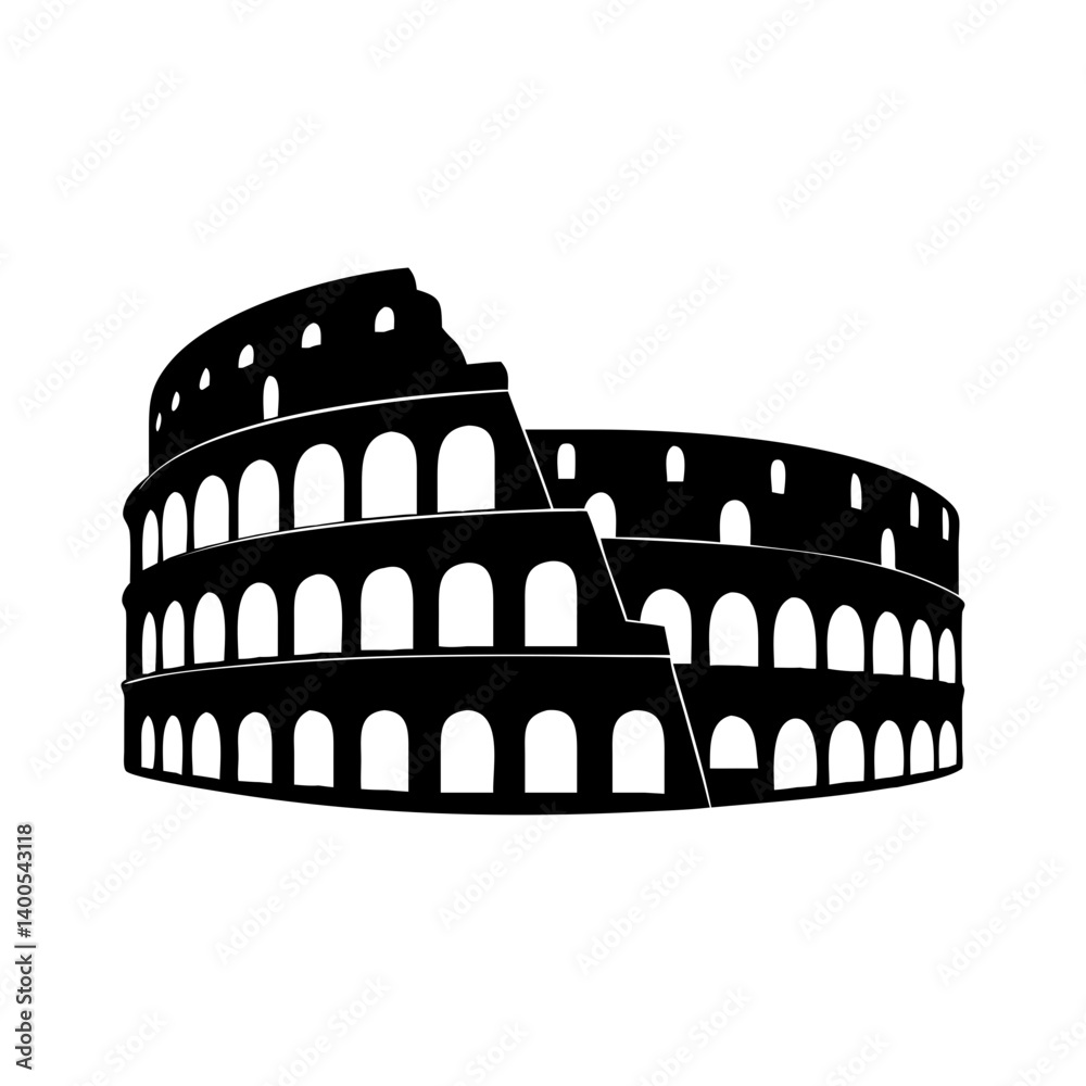 Naklejka premium colosseum icon, colosseum silhouette vector illustration-simple silhouette illustration of colosseum, perfect for colosseum logos and icons