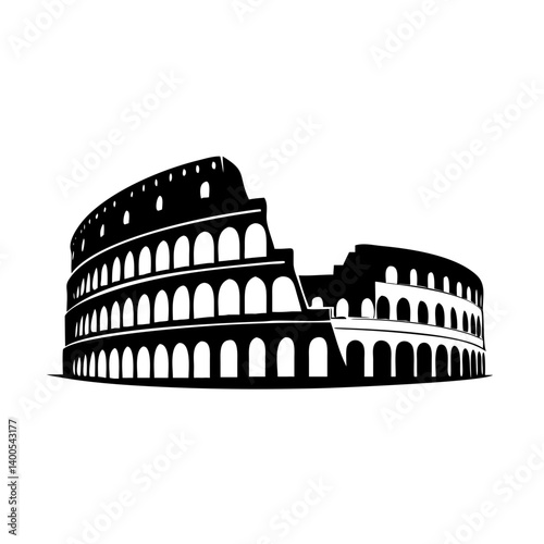 colosseum icon, colosseum silhouette vector illustration-simple silhouette illustration of colosseum, perfect for colosseum logos and icons