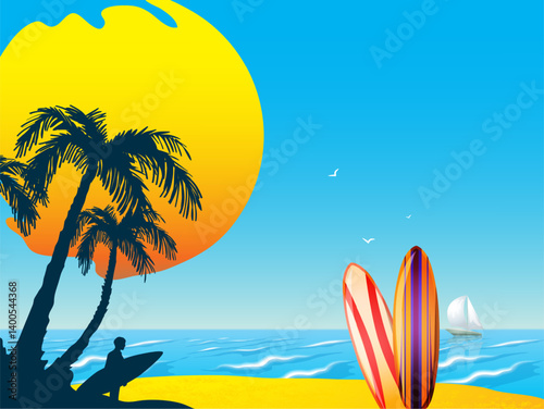Surfing With People beautiful sea view background