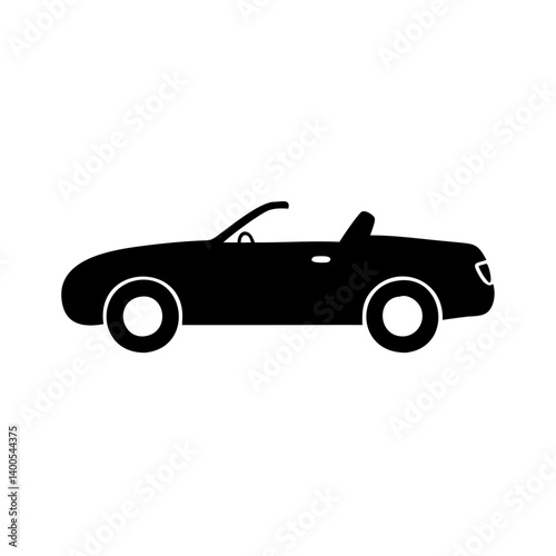 convertible icon, convertible silhouette vector illustration-simple silhouette illustration of convertible, perfect for convertible logos and icons