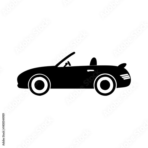 convertible icon, convertible silhouette vector illustration-simple silhouette illustration of convertible, perfect for convertible logos and icons