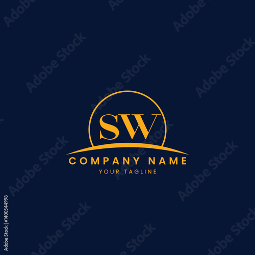 Minimalist Corporate Logo with Initials and Arc Design