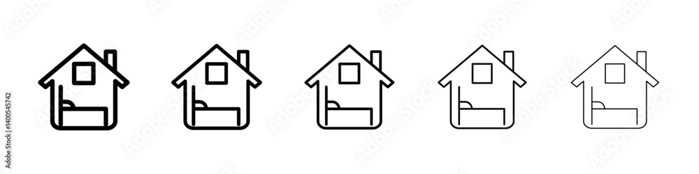 Accomodation icon Symbol mark in Outline style Accomodation icon Symbol mark in Outline style