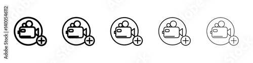 Add video icon Symbol mark in Outline style