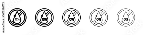 Alcohol free icon Symbol mark in Outline style