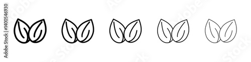 Almond icon Symbol mark in Outline style