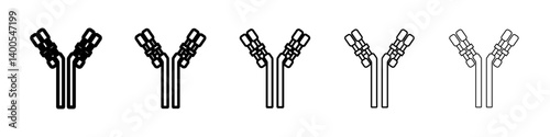 Antibody icon Symbol mark in Outline style