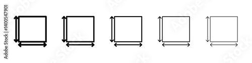 Area and dimension icon Symbol mark in Outline style