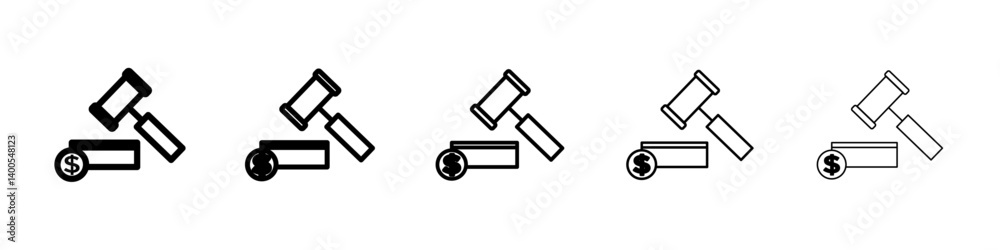 Auction icon Symbol mark in Outline style Auction icon Symbol mark in Outline style
