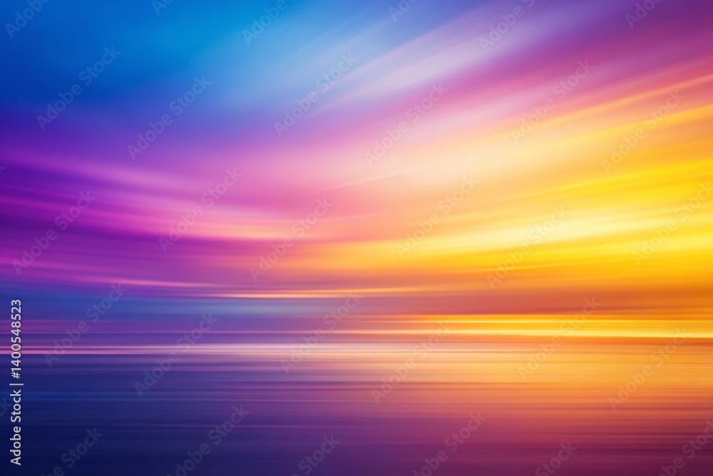 Naklejka premium Dreamy Abstract Background: Smooth Yellow Purple Gradient Banner - Long Exposure Photography