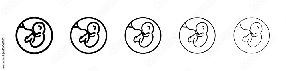Baby in stomach icon Symbol mark in Outline style Baby in stomach icon Symbol mark in Outline style