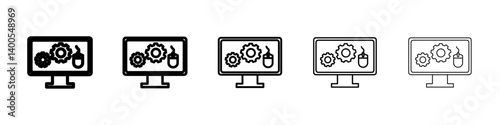 Back end icon Symbol mark in Outline style