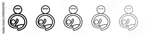 breast feeding icon Symbol mark in Outline style