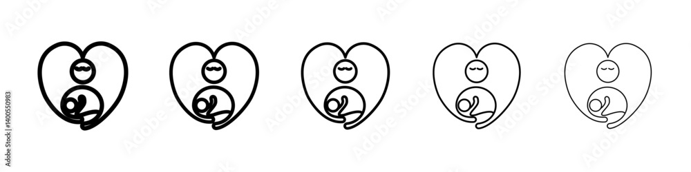 Breastfeeding icon Symbol mark in Outline style Breastfeeding icon Symbol mark in Outline style