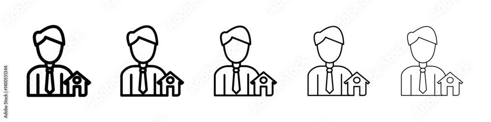 broker icon Symbol mark in Outline style broker icon Symbol mark in Outline style