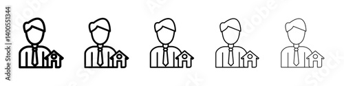 broker icon Symbol mark in Outline style