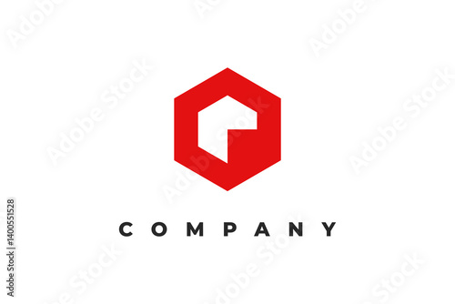 modern hexagonal letter e logo