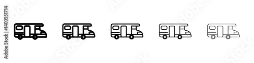 Campervan icon Symbol mark in Outline style