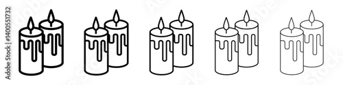 Candle icon Symbol mark in Outline style