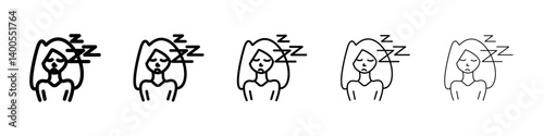Cant fall asleep icon Symbol mark in Outline style