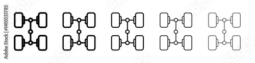 car axle icon Symbol mark in Outline style