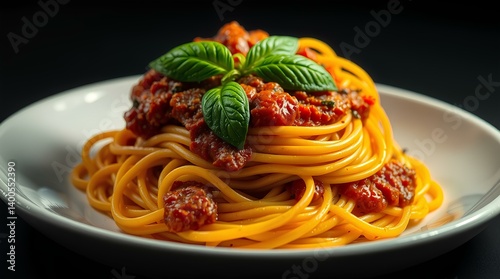 Aromatic Abundance: A Plate of Spaghetti with Tomato Sauce