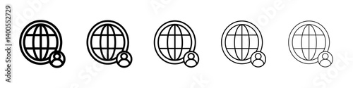 Clients worldwide icon Symbol mark in Outline style