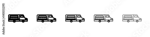 Coffee truck icon Symbol mark in Outline style