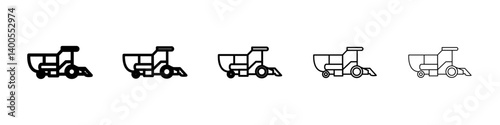 Combine harvester icon Symbol mark in Outline style