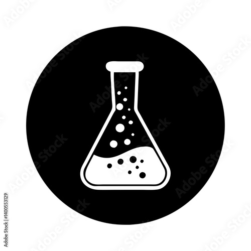 erlenmeyer flask icon, erlenmeyer flask silhouette vector illustration-simple silhouette illustration of erlenmeyer flask, perfect for erlenmeyer flask logos and icons