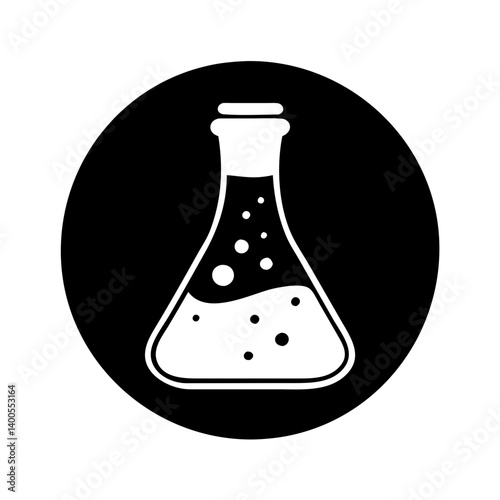 erlenmeyer flask icon, erlenmeyer flask silhouette vector illustration-simple silhouette illustration of erlenmeyer flask, perfect for erlenmeyer flask logos and icons