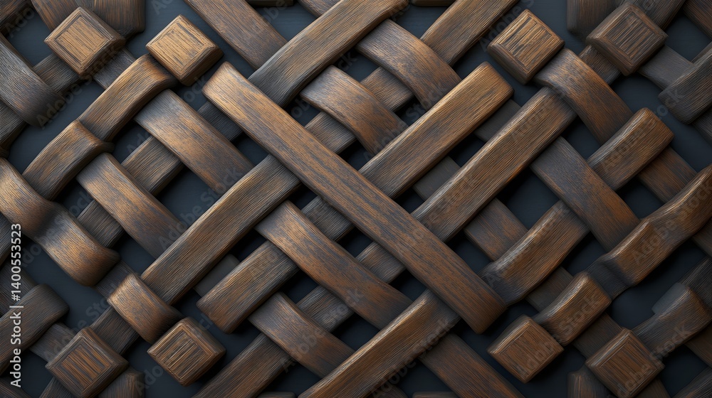 Intricate Brown Wooden Weave Pattern Background Texture Design Intricate Brown Wooden Weave Pattern Background Texture Design