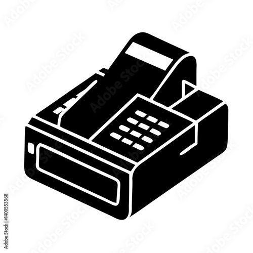 fax machine icon, fax machine silhouette vector illustration-simple silhouette illustration of fax machine, perfect for fax machine logos and icons