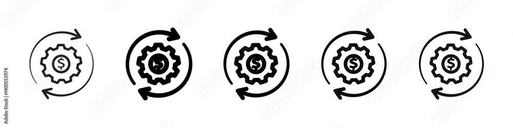 Costs optimization icon Symbol mark in Outline style