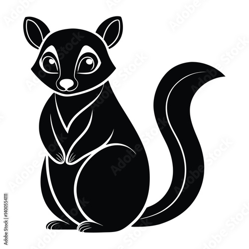 Sugar Glider Black Silhouette with Outstretched Limbs