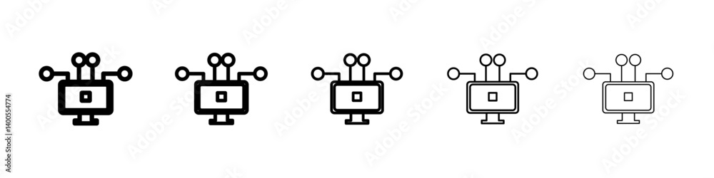Ddos icon Symbol mark in Outline style Ddos icon Symbol mark in Outline style