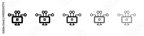 Ddos icon Symbol mark in Outline style