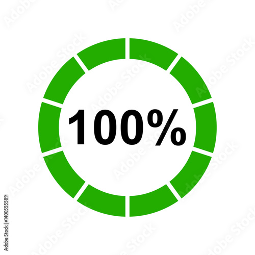 Loading circle and progress circle 100 percent