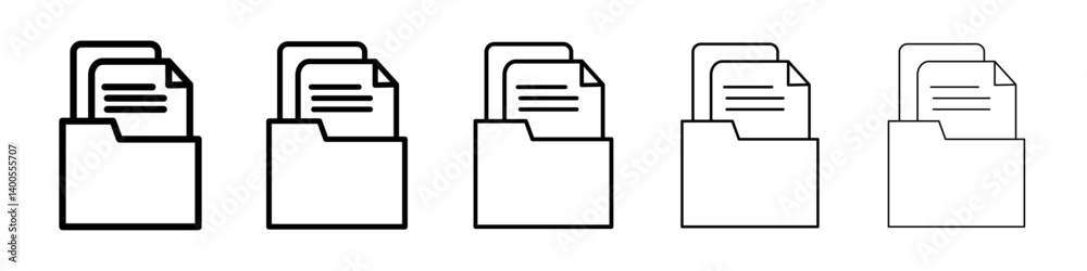 Document archive icon Symbol mark in Outline style Document archive icon Symbol mark in Outline style